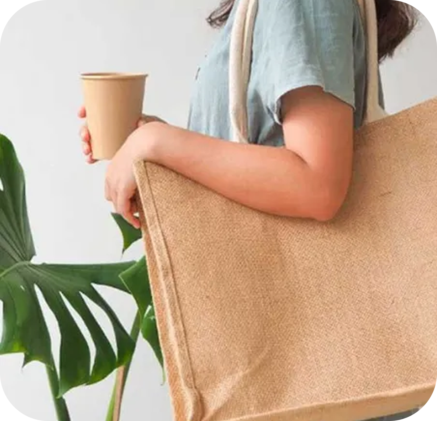 Person carrying a cotton bag