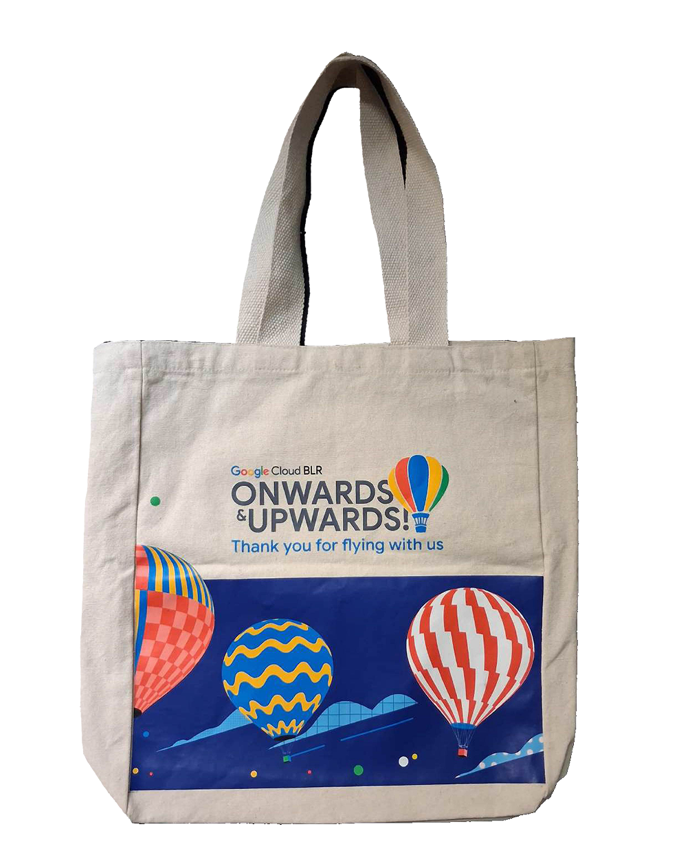 Printed cotton tote bag